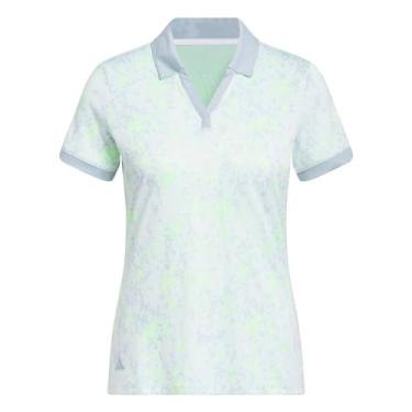 Imagem de adidas Camisa polo feminina jacquard, branca, PP