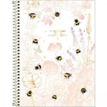 Imagem de Caderno C/D 10 Materias Honey Bee 160 Folhas Tilibra Capa Sortida