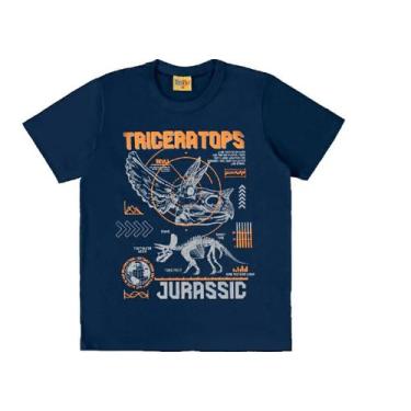 Imagem de Camiseta Juvenil Menino Triceratops Estampa Em Relevo - Rollú