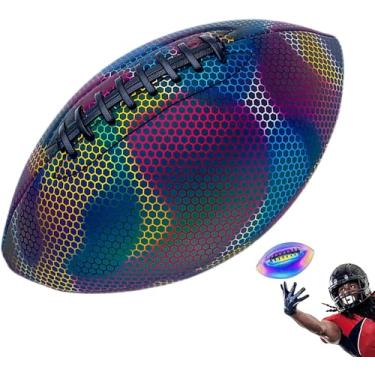 Imagem de Bolas de rugby, bola de treinamento de futebol americano reflexiva luminosa, presentes de brinquedo iluminados jogo de rugby para jovens adultos/601