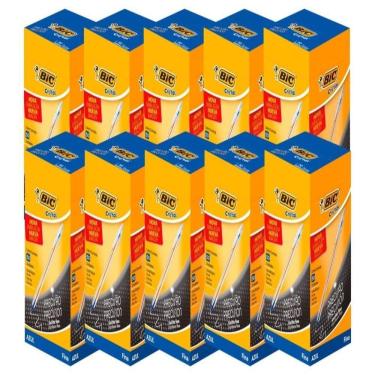 Imagem de Caneta Bic Cristal Fina Azul - 10 Embalagens com 50 Unidades