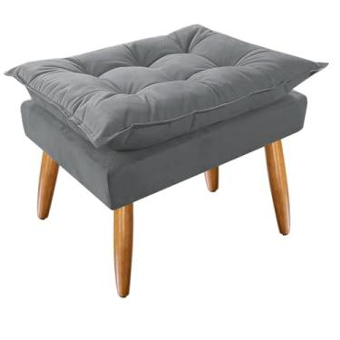 Imagem de Puff Decorativo Opala Suede Cinza - Romer