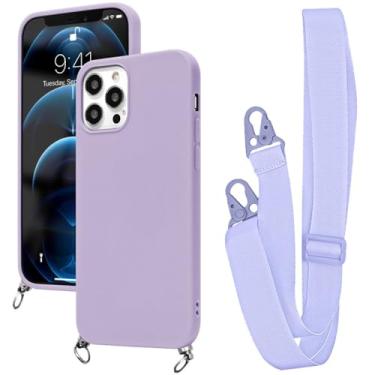 Imagem de Capa de corrente com cordão de alça para Xiaomi POCO X5 M4 Pro X4 X3 NFC M3 F5 para Redmi Note 11 Pro 10C 12 Capa de silicone com cordão crossbody, roxo, para POCO F5 5G
