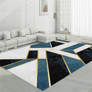 Imagem de Tapete de veludo para sala de estar, estilo geométrico, com estampa geométrica, para cabeceira do quarto, 2,1400 mm x 2000 mm