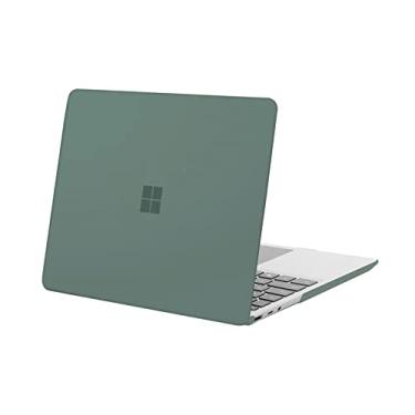 Imagem de MOSISO Capa compatível apenas com Microsoft Surface Laptop Go 2/1 12,4" versão 2022 2020 (modelos: 2013 e 1943), capa protetora de plástico rígido, verde esmeralda