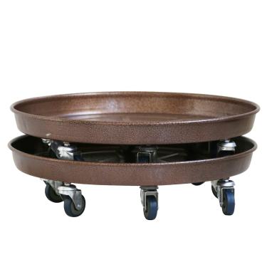 Imagem de ARTLINE Suporte redondo para plantas de 50,8 cm com rodas bloqueáveis, pacote com 2, 217,7 kg, resistente para uso interno e externo, suporte grande com rodízios para carregar vasos de flores, bandeja