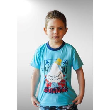 Imagem de Camiseta Infantil Cia da Malha Summer Cor:Azul Celeste;Tamanho:6-Feminino