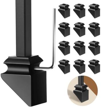 Imagem de GRMIKBU Sapatos Balaústres de Ferro Forjado 12P - Sapatos Inclinados - Com Parafusos - Para Balaústres Quadrados de 1/2 Polegada - Aplicação na Parede do Joelho