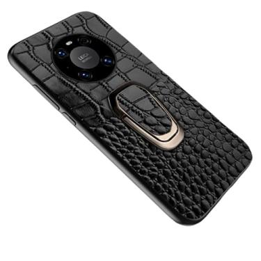 Imagem de Capa de telefone de couro para huawei p60 mate 60 pro mate 50pro 40pro capa magnética para honor magic 5 pro, preto, para huawei mate 50 pro