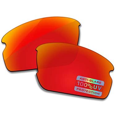 Imagem de Bowyer Lentes de reposição polarizadas para óculos de sol Oakley Flak 2.0 Asian Fit OO9271 - Espelho vermelho fogo