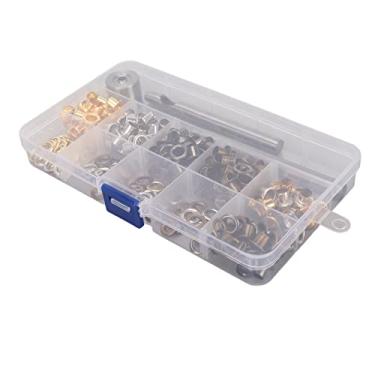 Imagem de Acessórios de Roupas Acessórios de Roupas e Periféricos Kit de Ilhós de Material Metálico Com ilhó Galvanizado 320 2 Peças de Punção 1 Peça de Base e Caixa de Armazenamento Kit