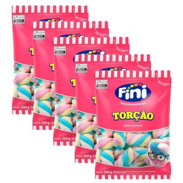 Imagem de Kit 5 Marshmallows Torção Coloridos 250g - Fini