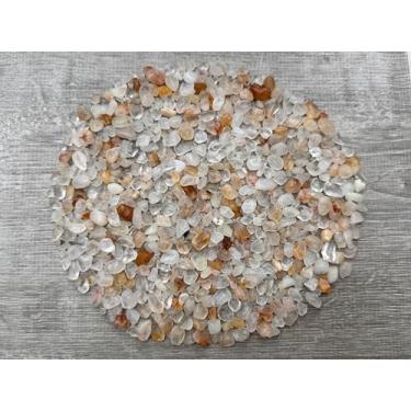 Imagem de Lote de 59 ml lascas de pedras preciosas semiroladas naturais, mini cristais triturados, lascas de cristal não perfuradas (quartzo curador dourado)