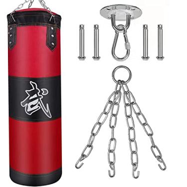 Imagem de Conjunto de saco de pancadas suspenso não preenchido: sacos de boxe pesados para adultos e crianças com gancho de teto para MMA Kickboxing Muay Thai Karate Taekwondo