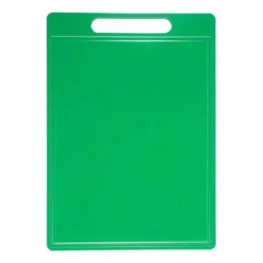 Imagem de Tábua Placa De Corte Profissional Polietileno Canal 25x35cm Cor Bege (Verde)