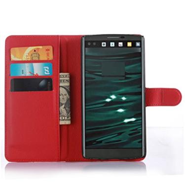 Imagem de NEKOYA Capa para LG G4 PRO, capa carteira flip de couro PU premium com compartimento para cartão, suporte e fecho magnético [capa interna de TPU à prova de choque] Compatível com LG G4 PRO