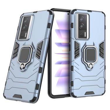 Imagem de Capa Protetora Magnética Anti-quedas para Xiaomi Mi Poco F5 Pro, Redmi K60, Redmi K60 Pro, Suporte Giratório + Proteção Militar (Azul-marinho)