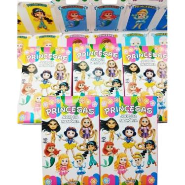 Imagem de 25 Jogo da Memória Princesas, Conjunto de Cartas Personagens, Brinquedo Infantil Educativo, Dia das Crianças, Lembrancinha Festa