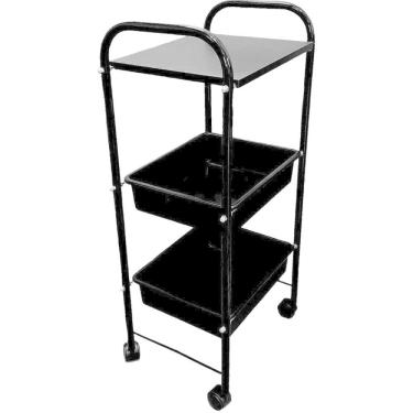 Imagem de Carrinho Porta Esmalte Auxiliar Manicure 2 Bandejas