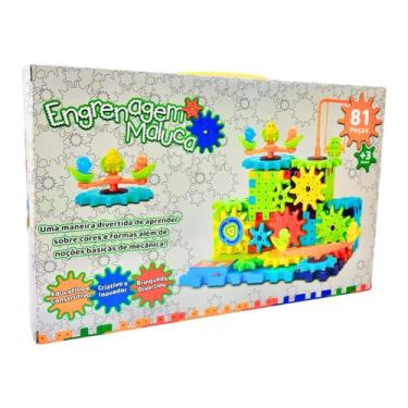 Imagem de Steamtoy Engrenagem Maluca bloco de Engrenagens Coloridas – 81 peças, multi-colored, Tamanho único