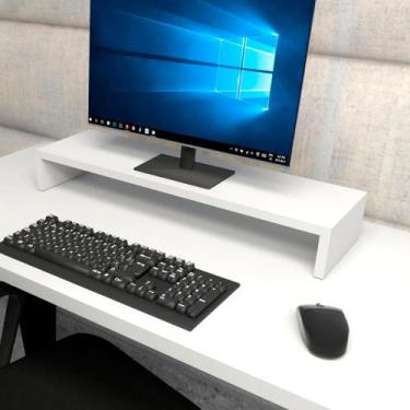 Imagem de Suporte p/ Monitor MDF Mesa Escritório 70cm x 20cm Branco F5 - F5 Offi