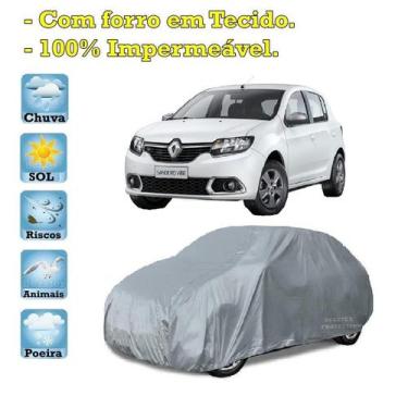Imagem de Capa com forro cobrir carro Renault Sandero 100% Impermeável Proteção 