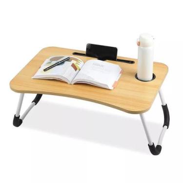 Imagem de Mesa Notebook Dobrável E Portátil Para Cama Sofá Cor Madeira - Foldabl