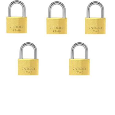 Imagem de Kit 5 Unidades Cadeado Latão 40mm Pado Segredos Diferentes, Cadeado La