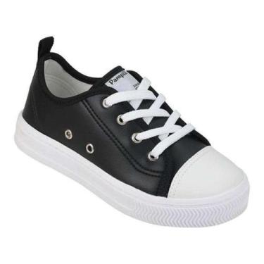 Imagem de Tênis Pampili Casual Easy - Infantil, Preto, Branco, 30