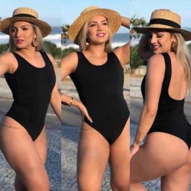 Imagem de Biquini maio feminino praia body elastico nas costas preto - Dioper St