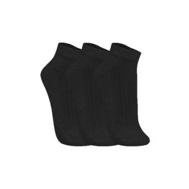Imagem de Kit com 3 Meias Esportiva Cano Curto Trifil 8004, Preto, 35-38