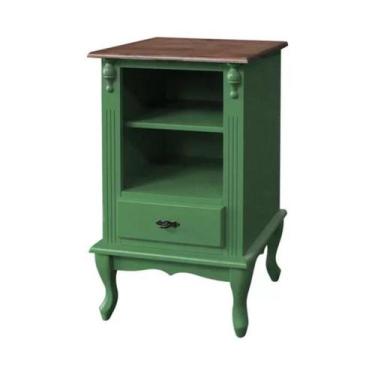 Imagem de Estante Pequena com Gaveta e Pés Luiz XV - Tommy Design - Meyer, Verde