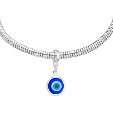 Imagem de Pulseira Olho Grego Berloque Banhado a Prata 925 - Work Semijoias, 16 