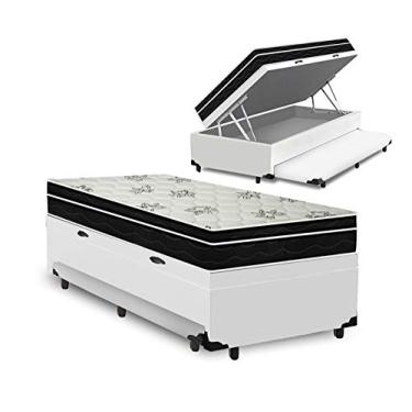 Imagem de Cama Box Baú e Auxiliar Solteiro + Colchão Molas - Physical Nanolastic - Ortobom (Branco)