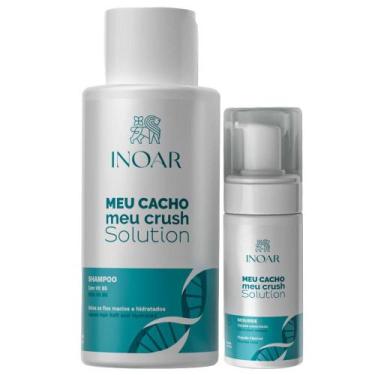 Imagem de Kit Shampoo 500ml + Mousse Meu Cacho Meu Crush Solution Inoar 150ml