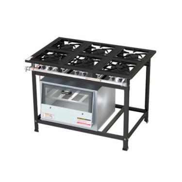 Imagem de Fogão 6 Bocas Ativo Com Forno Grelha Trevo - 30X30 Itajobi, Gás GLP - 