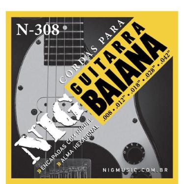 Imagem de Encordoamento nig n308 p/guitarra baiana 008/042