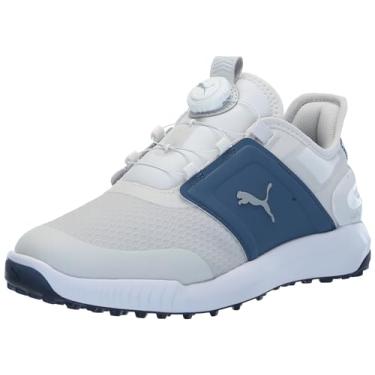 Imagem de Puma Tênis de golfe masculino Ignite Elevate Disc Golf, Pena cinza - noite Sky-puma branco, 38