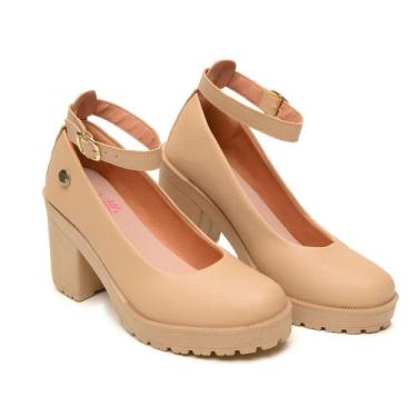 Imagem de Sapato Boneca Scarpin Salto Tratorado Tira Tornozelo Fivela Original G