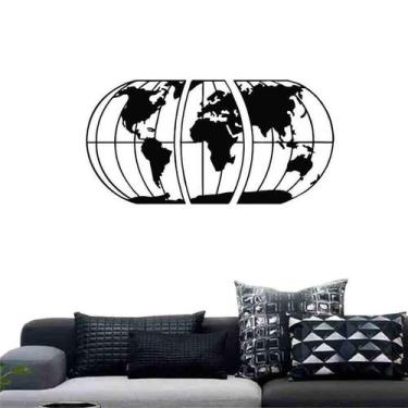 Imagem de Quadro Decorativo Mapa Mundi Planisfério Vazado Mdf 3Mm 002 - Decoarts