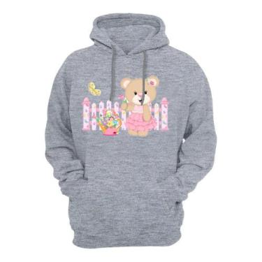 Imagem de Blusa Agasalho Moletom Feminino Com Capuz Ajustavel Bolso Canguru Flan