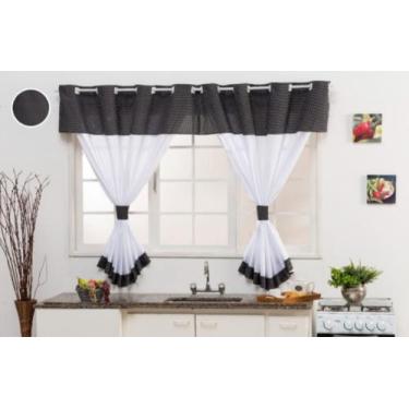 Imagem de Cortina de Cozinha 2,00x1,40 Com Bando Varias Cores  - BOB SHOP BORDAD