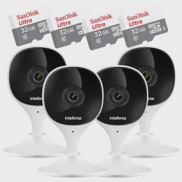 Imagem de Kit 4 Câmeras IP Full HD IM3 Mibo Intelbras + SD 32GB Ultra
