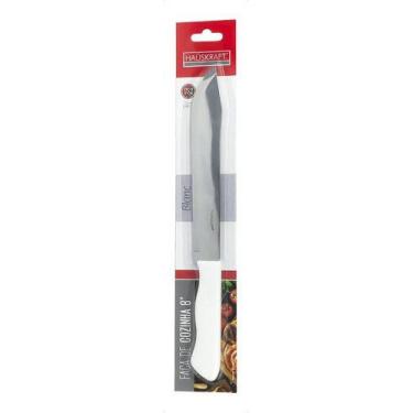 Imagem de Faca De Cozinha Com Cabo Plástico Branco Inox 8 Hauskraft