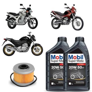Imagem de Kit Troca Oleo E Filtro Cbx250 Twister Cb300 Xre 300 Falcon Mobil 20w5