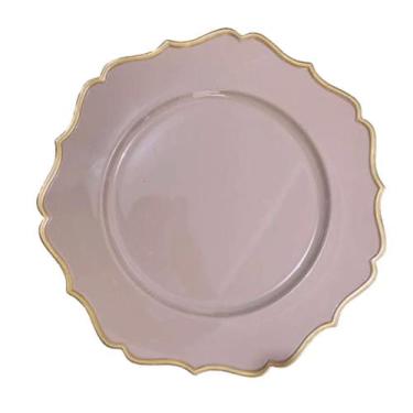 Imagem de Sousplat Em Polipropileno 33cm Rafimex, Bege e Dourado