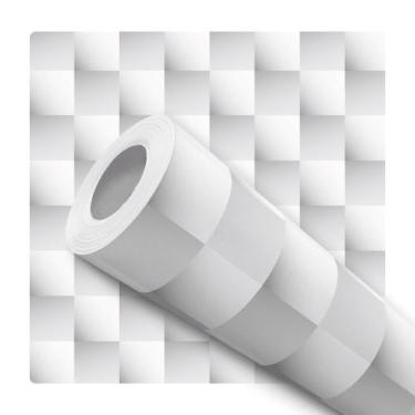 Imagem de Papel De Parede Pastilha Degradê Branco Cozinha 2m - DELIQUADROS