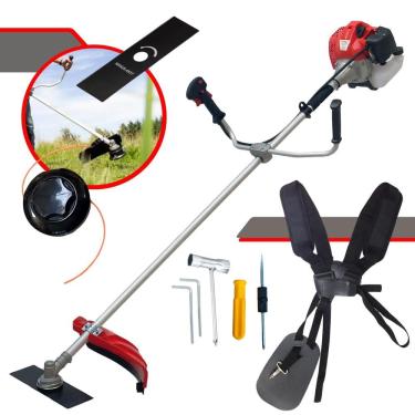 Imagem de Cortador de Grama Anmax CG430-P TB À Gasolina Motor 2T 43cc 2HP Alta Rotação e Performance Roçadeira Profissional Com Lâmina 2 Pontas e Carretel Nylon
