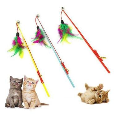 Imagem de Varinha Gato Pena Gato Brinquedo Interativo Vara Divertida - Toy Shopp