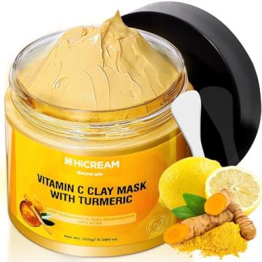 Imagem de Hicream Turmeric Vitamin C Clay Mask, Deep Cleansing Facial Mask for Hydrating, Clay Face Mask Skin Care with Kaolin Clay and Aloe for Dull Skin 5.29 Oz (yellow)